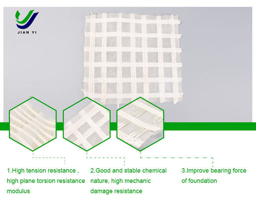 jakość  Ecological Protection Glass Fiber Geogrid 30-80kN/m For Water Conservancy fabryka