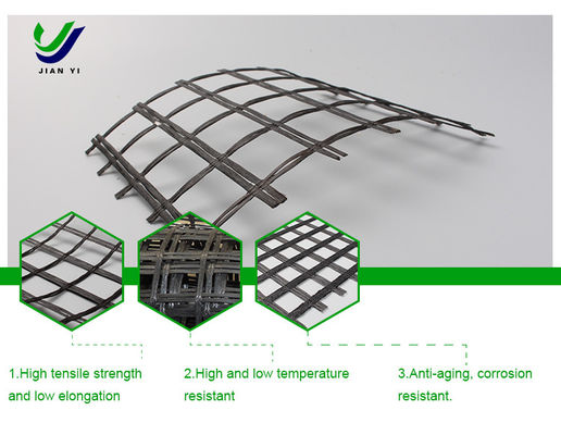 Wysoka stabilność termiczna Geogrid z włókien szklanych 12 ~ 50 mm × mm bez długotrwałego ślizgania się