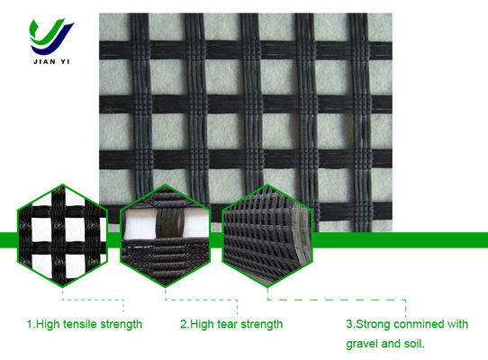Geogrid z poliestrowego plecionego poliestrowego ma doskonałą odporność na ultrafioletowe promieniowanie i zużycie