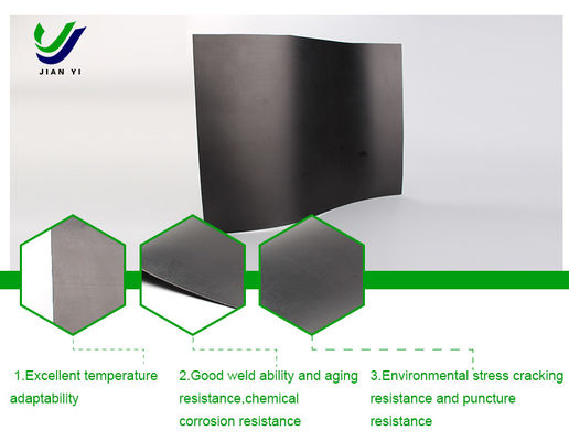 Przenikalny materiał HDPE Gładka geomembrana do filtracji i izolacji