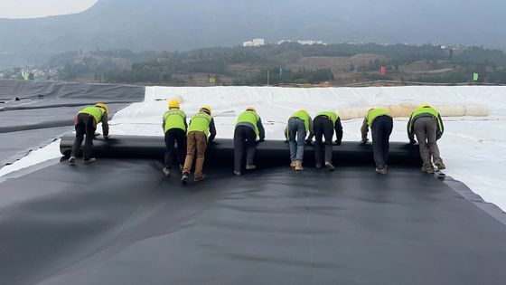 Odporność na odpady i odpady HDPE Gładka geomembrana o doskonałej odporności chemicznej