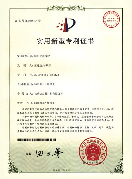 Chiny Changsha Jian-Yi New Material Co., Ltd. Certyfikaty